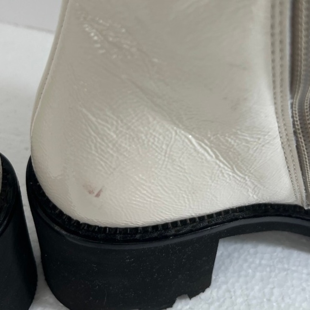 Paul‎ Green Ankle Boots Womens White Sz 6 Block Heel Buckle Accents Zip Up - Picture 8 of 15